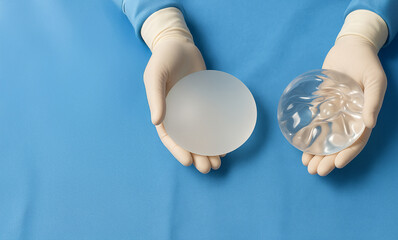 3D Render of Silicone and Saline Breast Implants for Cosmetic Surgery and Aesthetic Enhancement