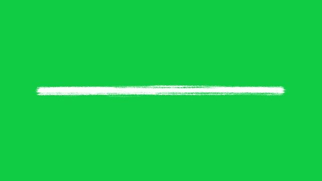 White Chalk Textured Line Loop Animation on Green Screen Background