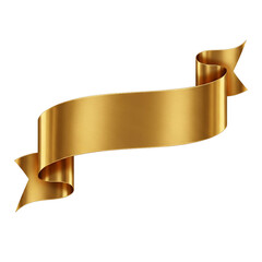 Golden ribbon isolated on white background