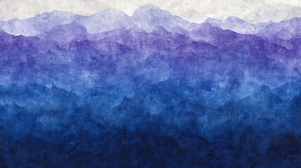 A Watercolor Symphony of Blue Mountains, Abstract Landscape Art