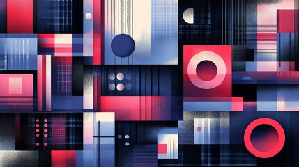 Modern geometric abstract background with circles and rectangles design