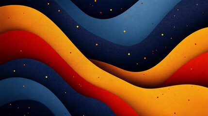 Abstract Waves of Color with Dotted Accents Background Illustration