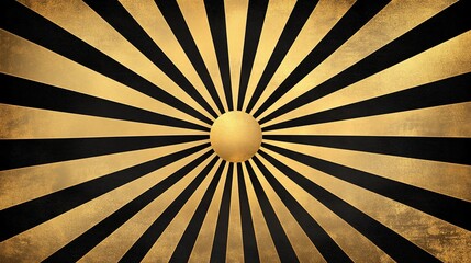 Golden Sunburst Rays on Black Background, A Luxurious Texture