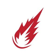 outer space concept with meteorite logo, space rock as asteroid simple silhouette vintage symbol illustration brand or business product and design template