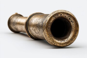 Antique brass cannon, close-up view