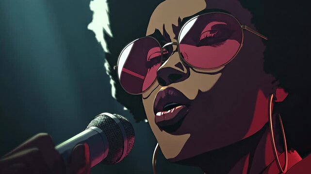 Woman Singing with Passion