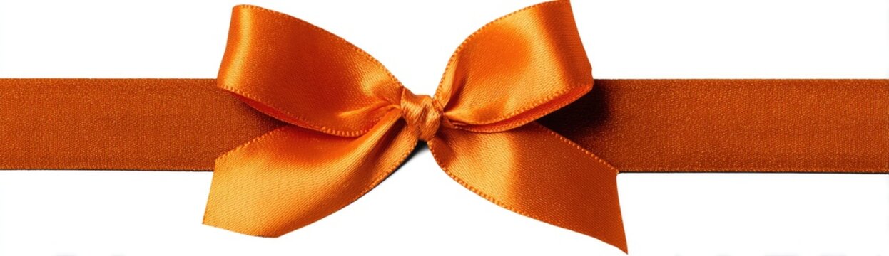 Horizontal ribbon with an orange bow