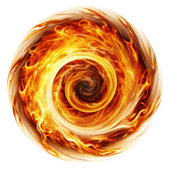 A swirling vortex of flames in shades of orange and yellow