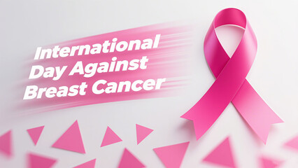 Pink ribbons and triangular elements are firm and powerful in fighting against breast cancer, and are used in the vitality propaganda scene of the International breast cancer Prevention Day.
