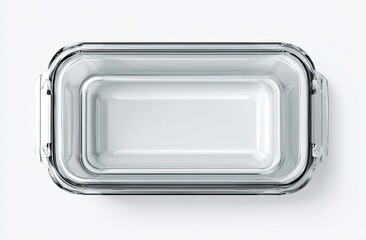 Clear rectangular glass food container