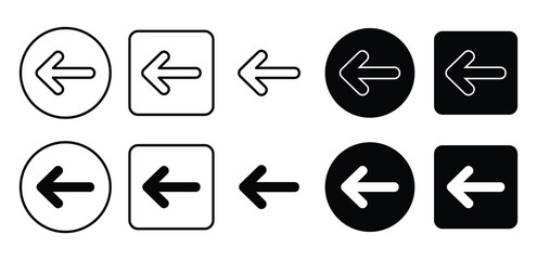 Minimal line vector illustration of back arrow icon isolated, navigation ui ux web symbol