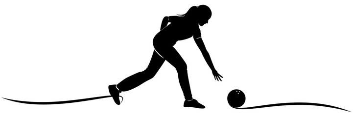background illustration of a female bowling player