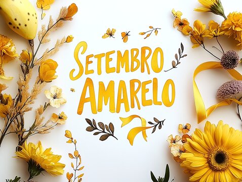 Uplifting Setembro Amarelo design with contemporary typography for supportive campaigns