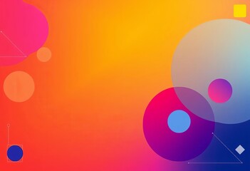 Minimal geometric abstract background with circle, square, and triangle shapes Trendy techno business template for wallpaper, banner, or landing page,  decor,  visual