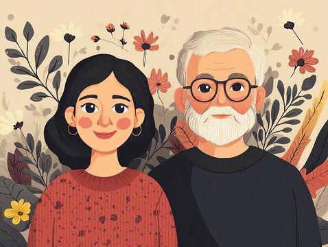 Grandparents Day Social Media Post with Family Hug Concept