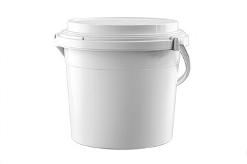 White plastic bucket with lid and handle (1)