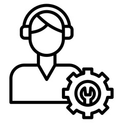 Client Support Icon Element For Design