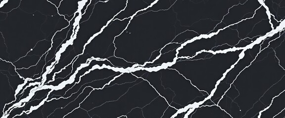 Elegant, slightly irregular white pinstripes on a dark marble background, seamlessly repeating,  minimal,  textile