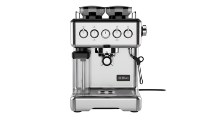 Sleek Stainless Steel Espresso Machine, Modern Kitchen Appliance, Professional Coffee Maker, Home Barista Equipment, Contemporary Design