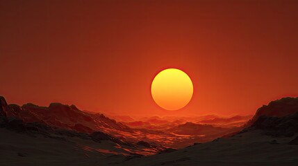 Fototapeta premium Golden Sun Over Dark Land