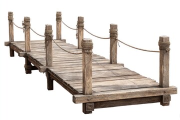 Naklejka premium Wooden dock/bridge, weathered, isolated