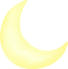 Cute yellow crescent moon © Ainy
