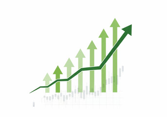 Upward trend graph illustrating business growth and financial success.