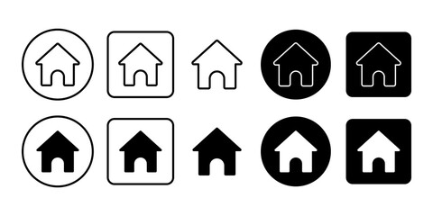 Flat vector illustration of home icon isolated on white background, house ui ux web symbol