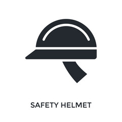 Safety Helmet Icon Glyph Style. Vector Illustration For Graphic Design