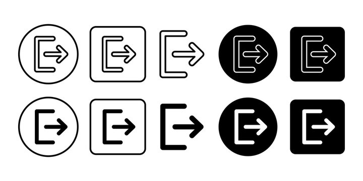 Flat vector illustration of logout icon isolated, exit ui ux symbol for web and app