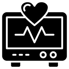 Ecg Monitor Icon Element For Design