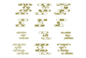 日本伝統模様の金色の雲