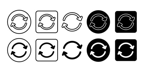 Flat vector illustration of refresh reload icon isolated, repeat symbol