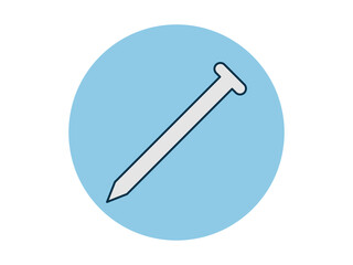 Nail icon. Tool construction vector icon. Flat illustration concept.