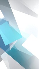 Abstract Geometric Composition With Overlapping Blue And Gray Shapes On A White Background