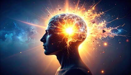 Brain explosion Idea with innovation, mind, and concept illustration.