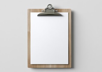 Blank document in wooden clipboard