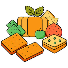 set of different types of cheese