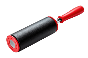 Black roller with red handle