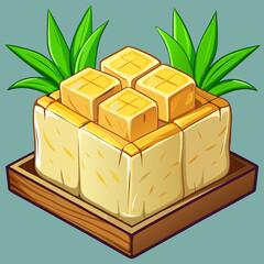 small box with flowers and leaves