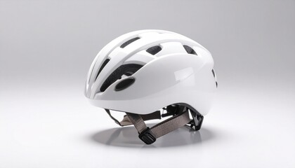 Fototapeta premium Sleek White Bicycle Helmet, Studio Shot, Safety Gear
