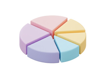 Obraz premium Pastel pie chart segments pastel colors pink