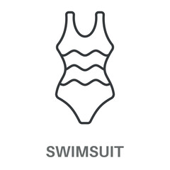 Swimsuit Simple Style Outline Design Icon