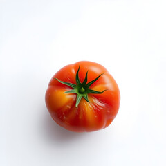Concept of ugly food - ugly tomato on white background