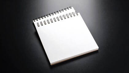Blank spiral-bound notebook on dark surface