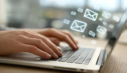 Typing on Laptop with Envelopes