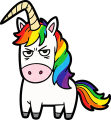 Grumpy Unicorn with a Slightly Bent Horn