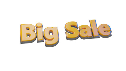3D Big Sale Banner on PNG