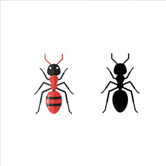 ants vector illustration with silhoutte