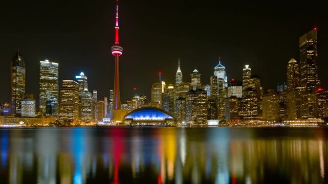 4K Timelapse Sequence of Toronto, Canada - Downtown Toronto from Day to Night